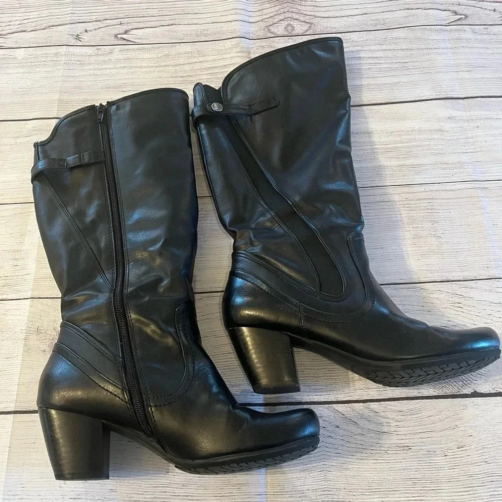 Bare Trap thigh high black heeled‎ boots size 8.5M - Picture 6 of 9